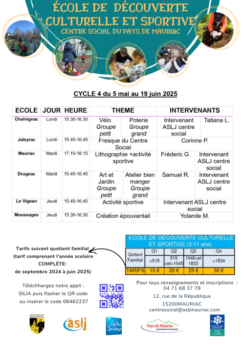 Ecole de la decouverte cycle 4 2025